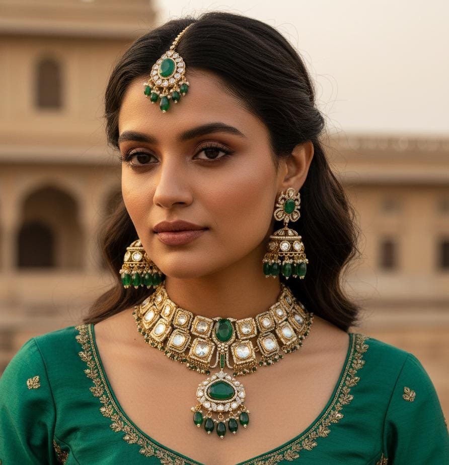 Kundan Bride Set 05842 - KRISHNA'S SWETA JEWELLERY
