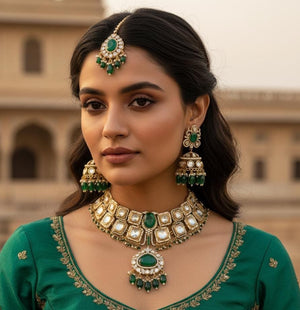 Kundan Bride Set 05842 - KRISHNA'S SWETA JEWELLERY