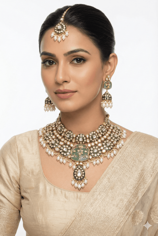 Kundan Bride Set 05900 - KRISHNA'S SWETA JEWELLERY