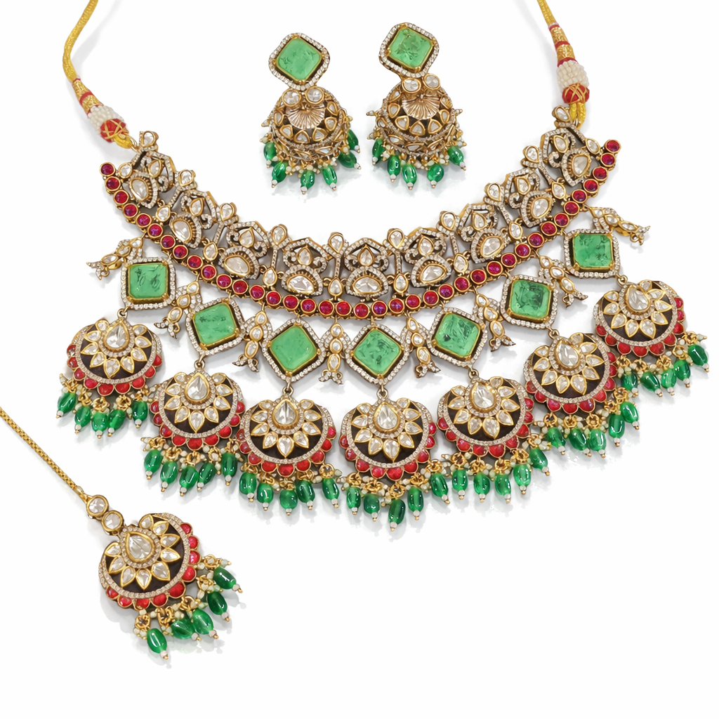Kundan Bride Set 06442 - KRISHNA'S SWETA JEWELLERY
