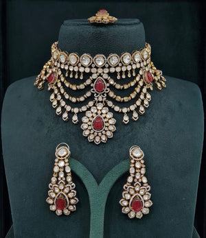 Kundan Bride Set 08105 - KRISHNA'S SWETA JEWELLERY