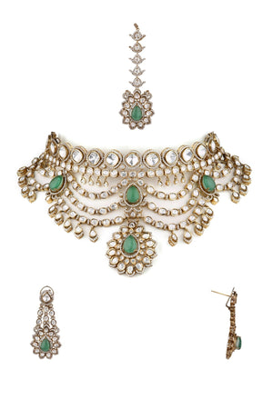 Kundan Bride Set 08105 - KRISHNA'S SWETA JEWELLERY