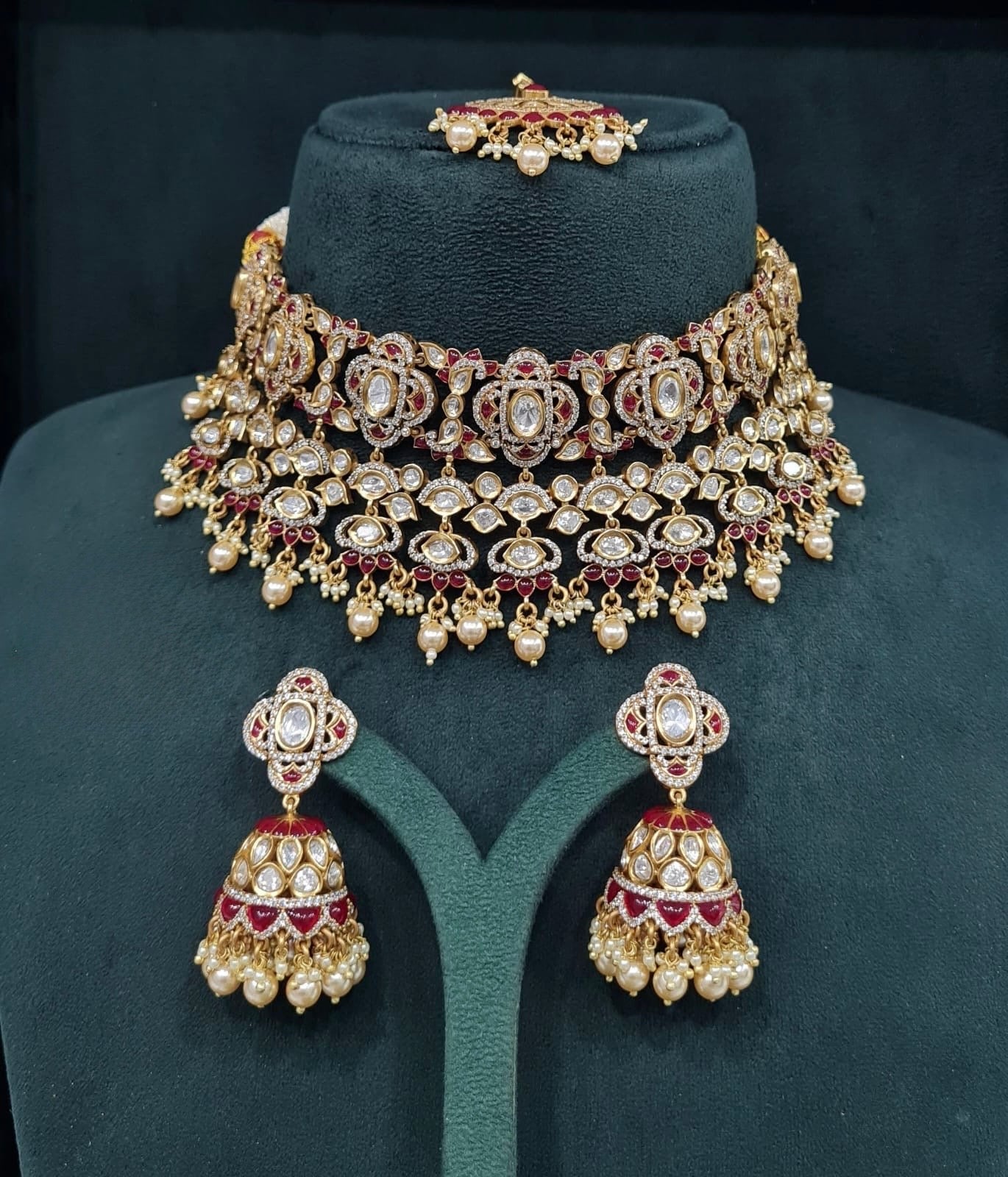 Kundan Bride Set 08289 - KRISHNA'S SWETA JEWELLERY