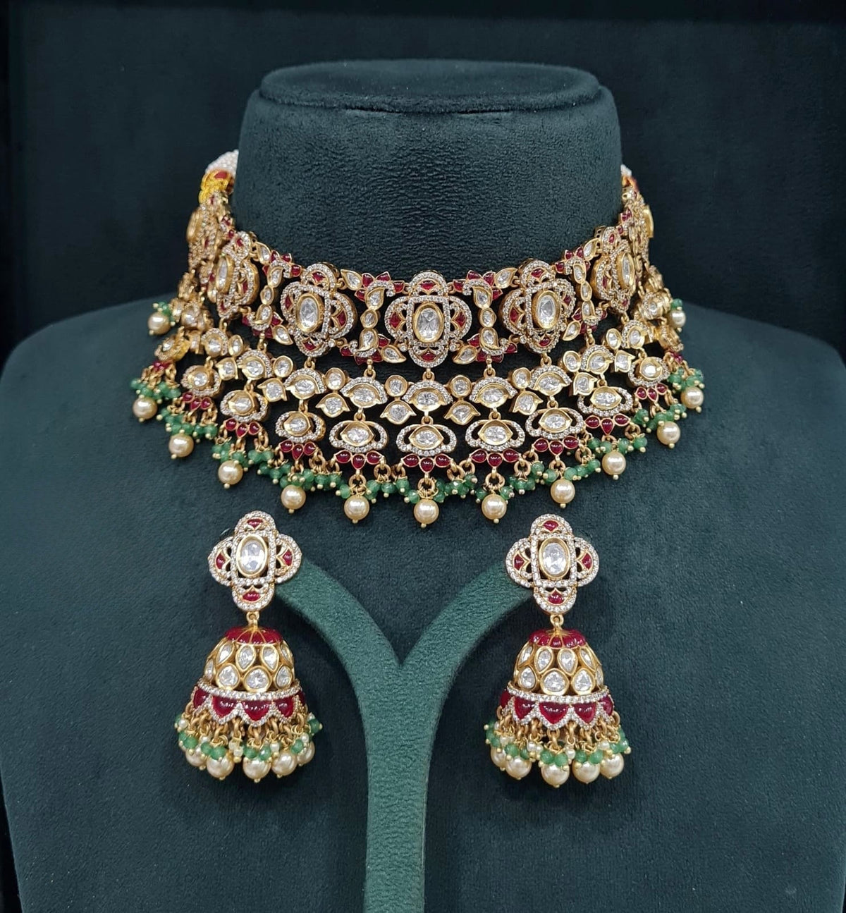 Kundan Bride Set 08289 - KRISHNA'S SWETA JEWELLERY