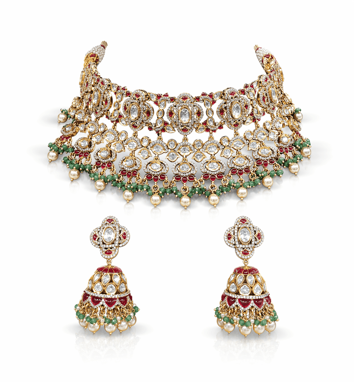 Kundan Bride Set 08289 - KRISHNA'S SWETA JEWELLERY