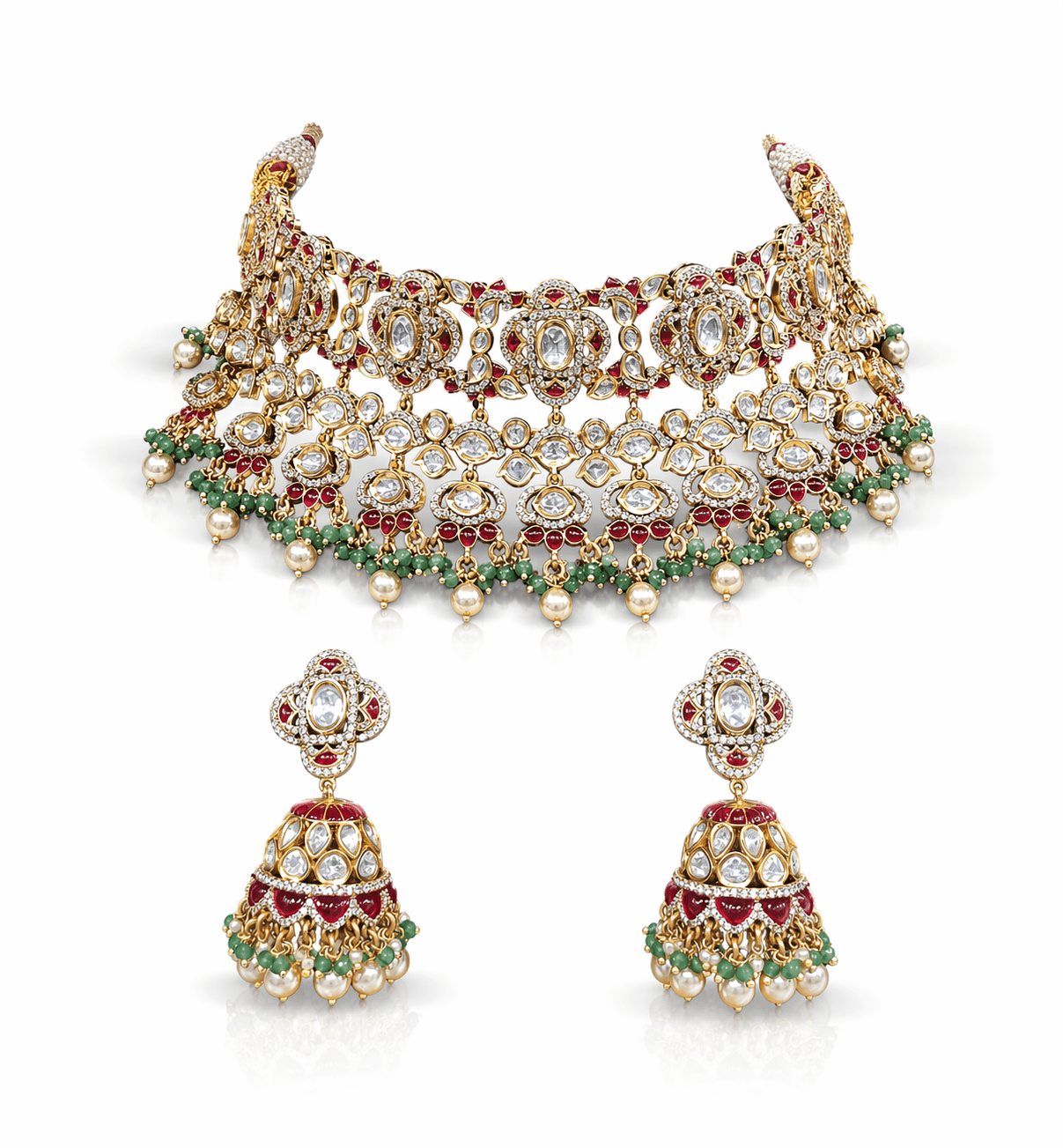 Kundan Bride Set 08289 - KRISHNA'S SWETA JEWELLERY