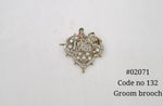 Kundan Brooch 02071 - KRISHNA'S SWETA JEWELLERY