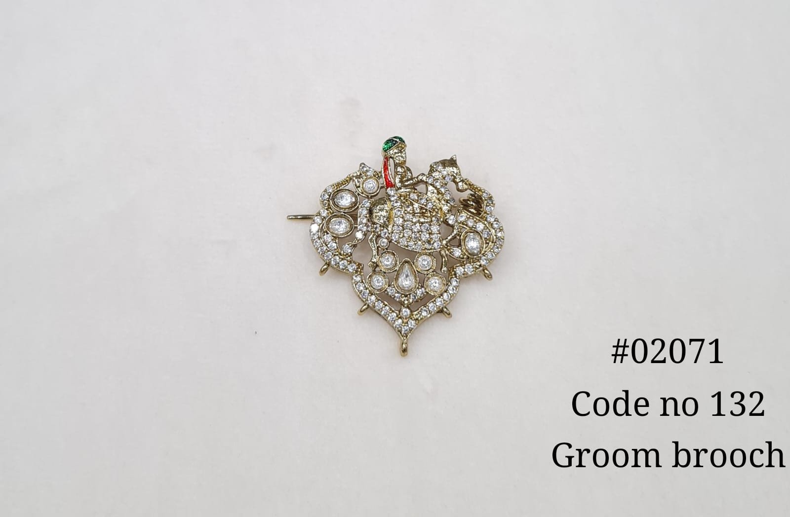 Kundan Brooch 02071 - KRISHNA'S SWETA JEWELLERY