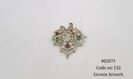 Kundan Brooch 02071 - KRISHNA'S SWETA JEWELLERY