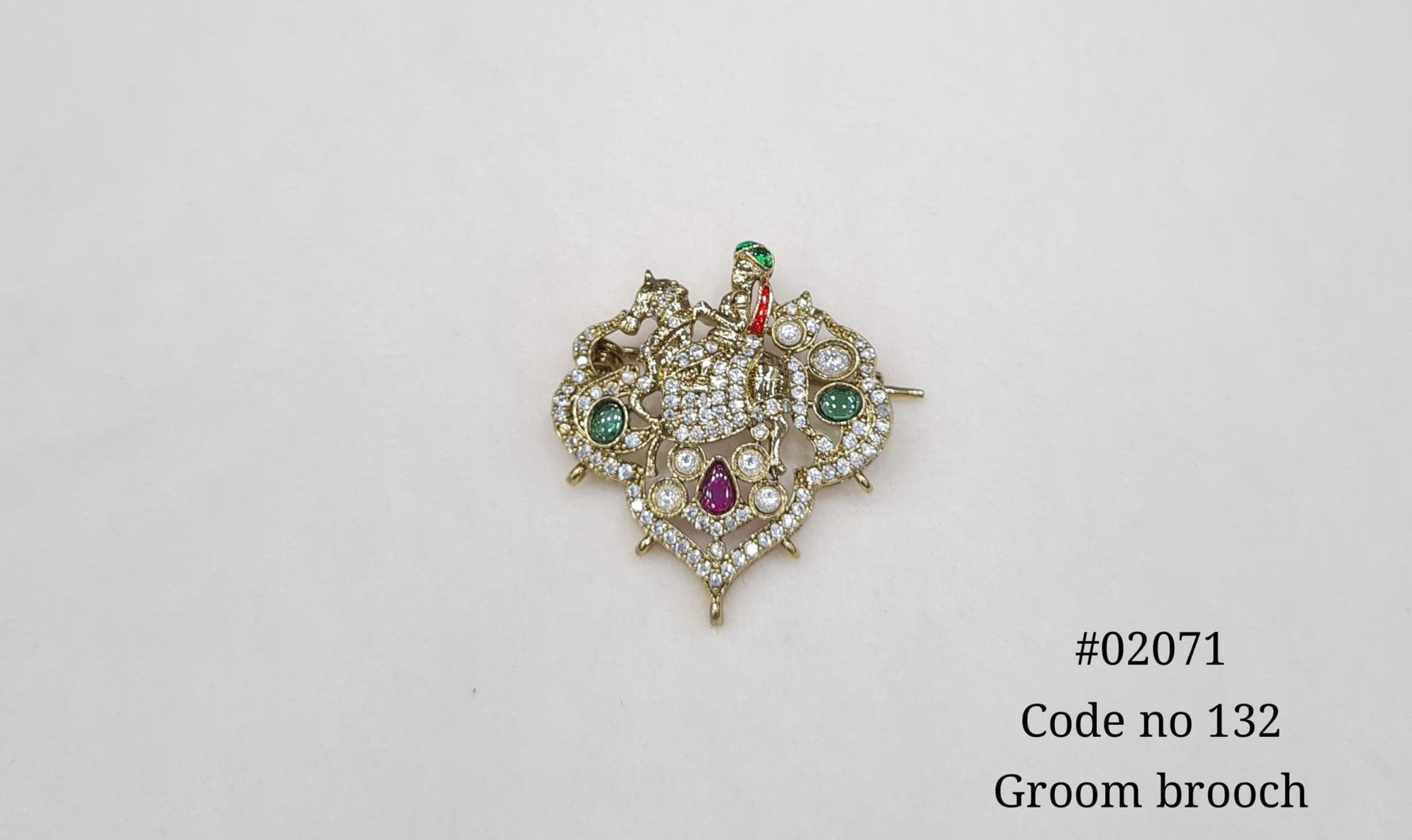 Kundan Brooch 02071 - KRISHNA'S SWETA JEWELLERY