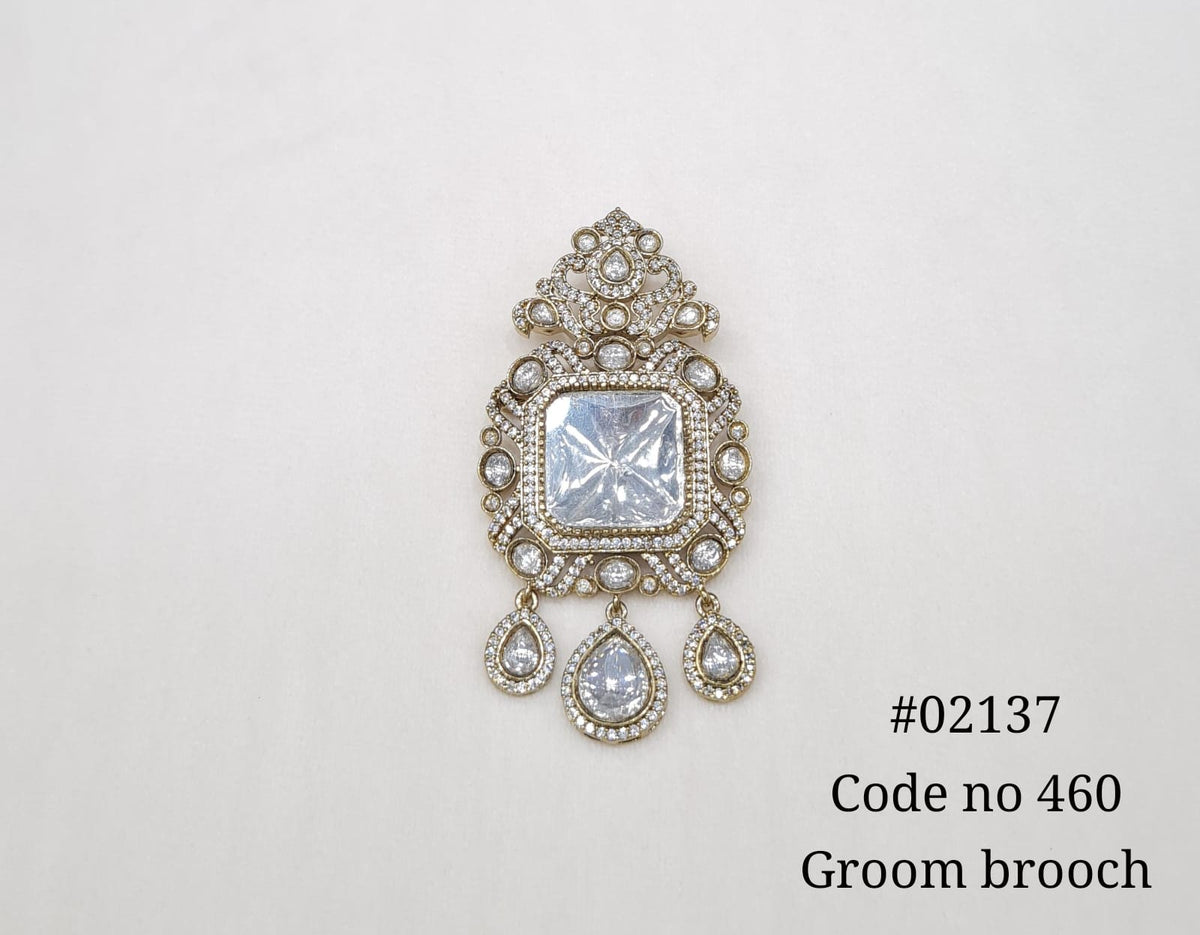 Kundan brooch 02137 - KRISHNA'S SWETA JEWELLERY