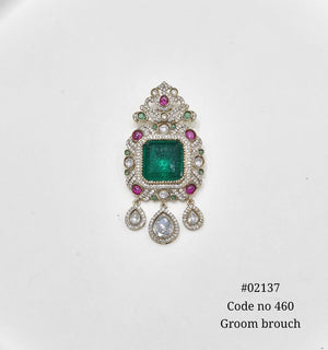 Kundan brooch 02137 - KRISHNA'S SWETA JEWELLERY