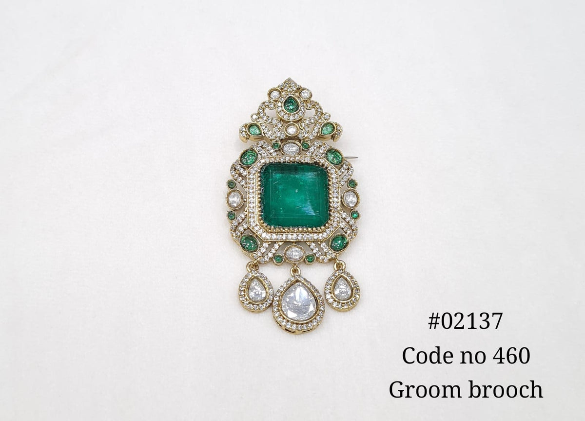 Kundan brooch 02137 - KRISHNA'S SWETA JEWELLERY