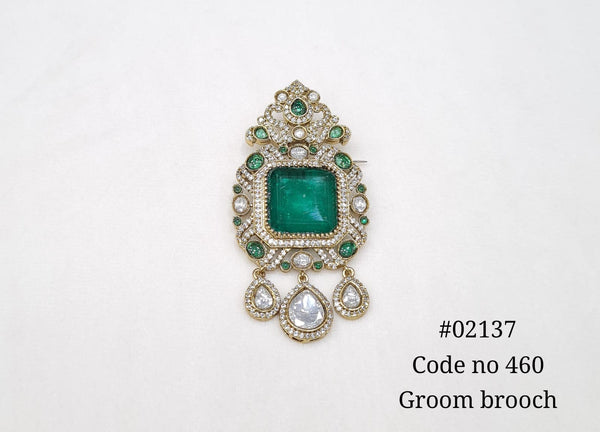 Kundan brooch 02137 - KRISHNA'S SWETA JEWELLERY