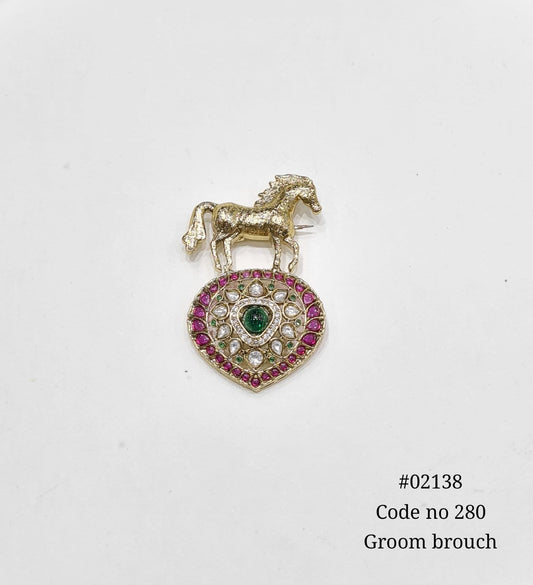 Kundan brooch 02138 - KRISHNA'S SWETA JEWELLERY