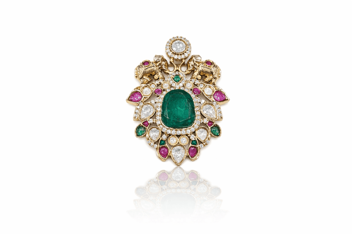 Kundan brooch 02140 - KRISHNA'S SWETA JEWELLERY