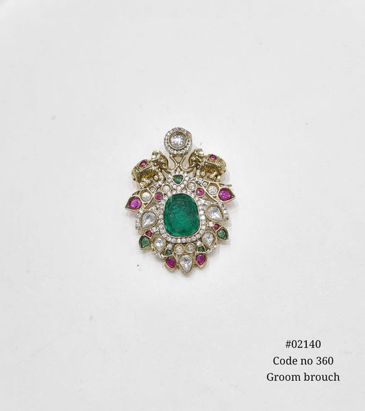 Kundan brooch 02140 - KRISHNA'S SWETA JEWELLERY