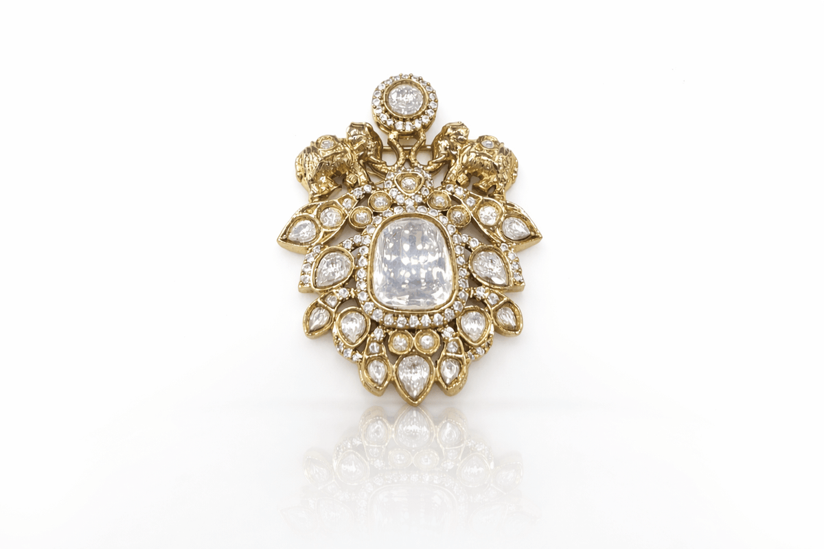 Kundan brooch 02140 - KRISHNA'S SWETA JEWELLERY