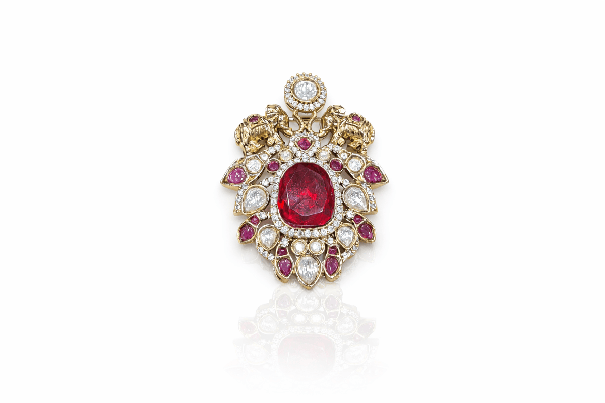 Kundan brooch 02140 - KRISHNA'S SWETA JEWELLERY