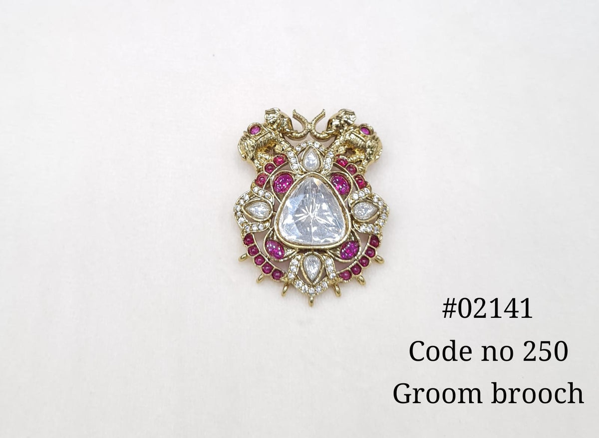 Kundan brooch 02141 - KRISHNA'S SWETA JEWELLERY