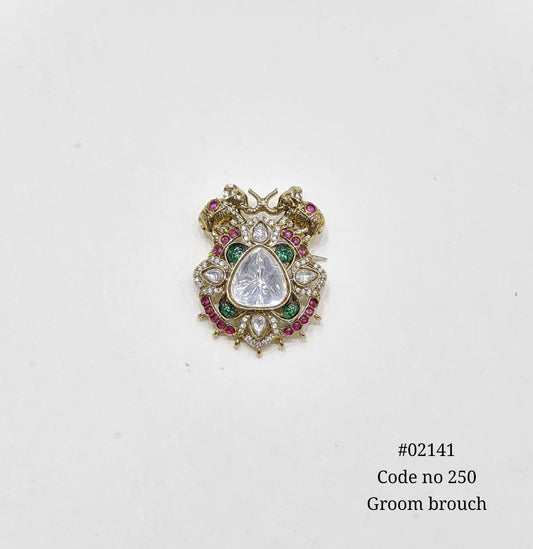 Kundan brooch 02141 - KRISHNA'S SWETA JEWELLERY