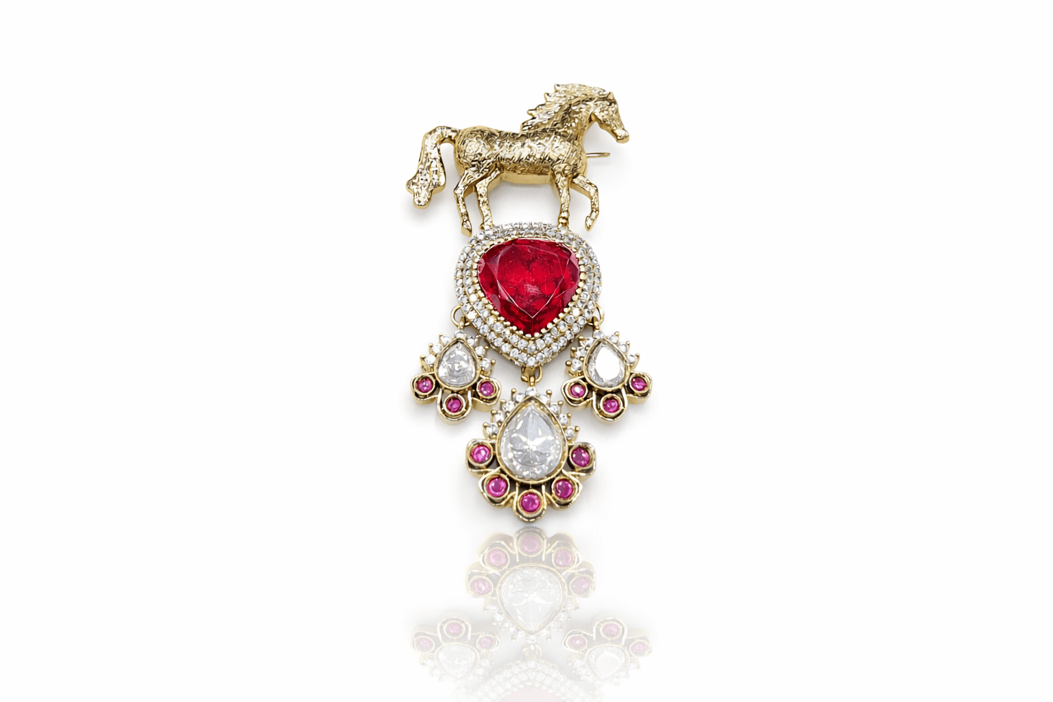 Kundan Brooch 02303 - KRISHNA'S SWETA JEWELLERY