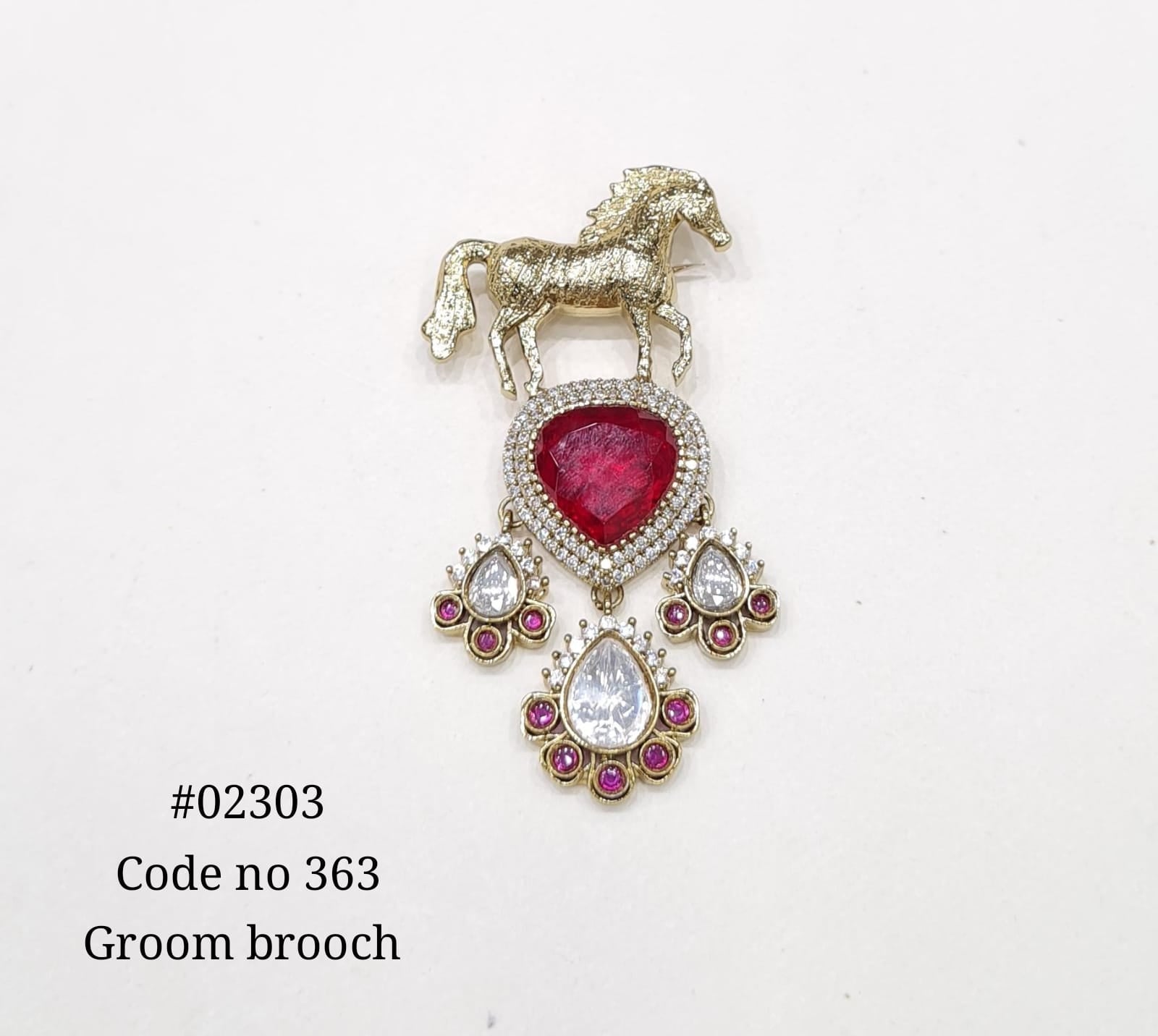 Kundan Brooch 02303 - KRISHNA'S SWETA JEWELLERY