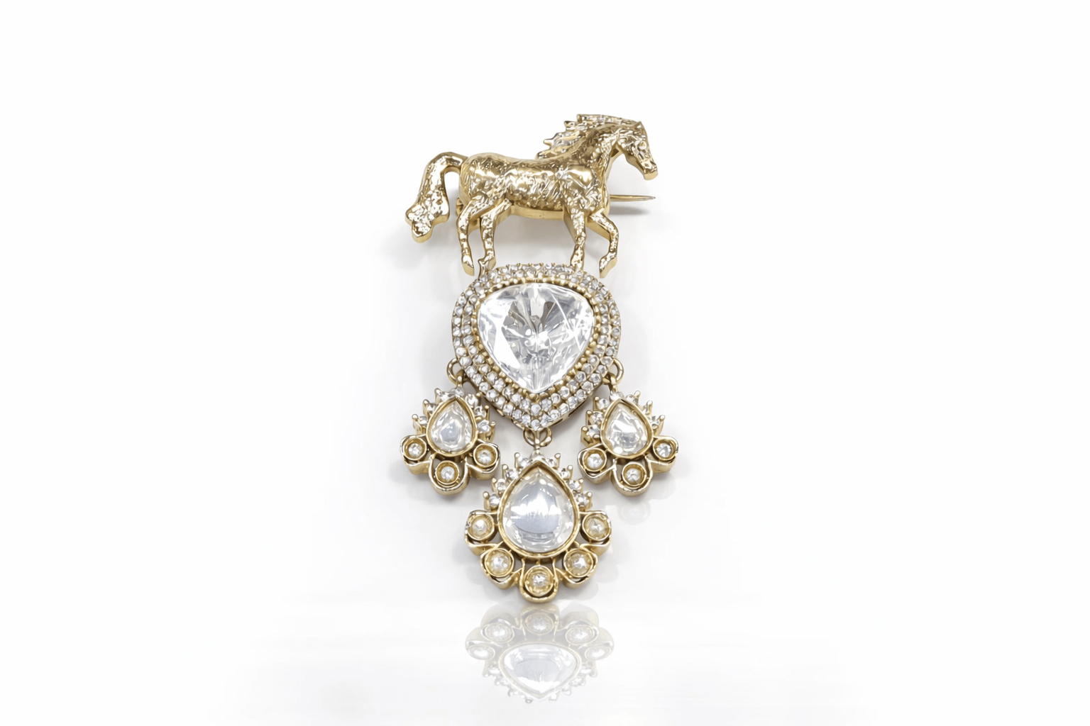 Kundan Brooch 02303 - KRISHNA'S SWETA JEWELLERY