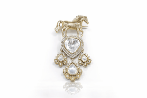 Kundan Brooch 02303 - KRISHNA'S SWETA JEWELLERY