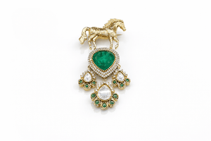 Kundan Brooch 02303 - KRISHNA'S SWETA JEWELLERY