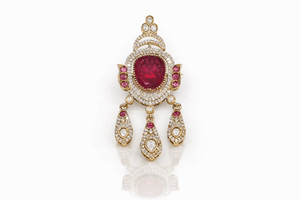 Kundan brooch 02305 - KRISHNA'S SWETA JEWELLERY