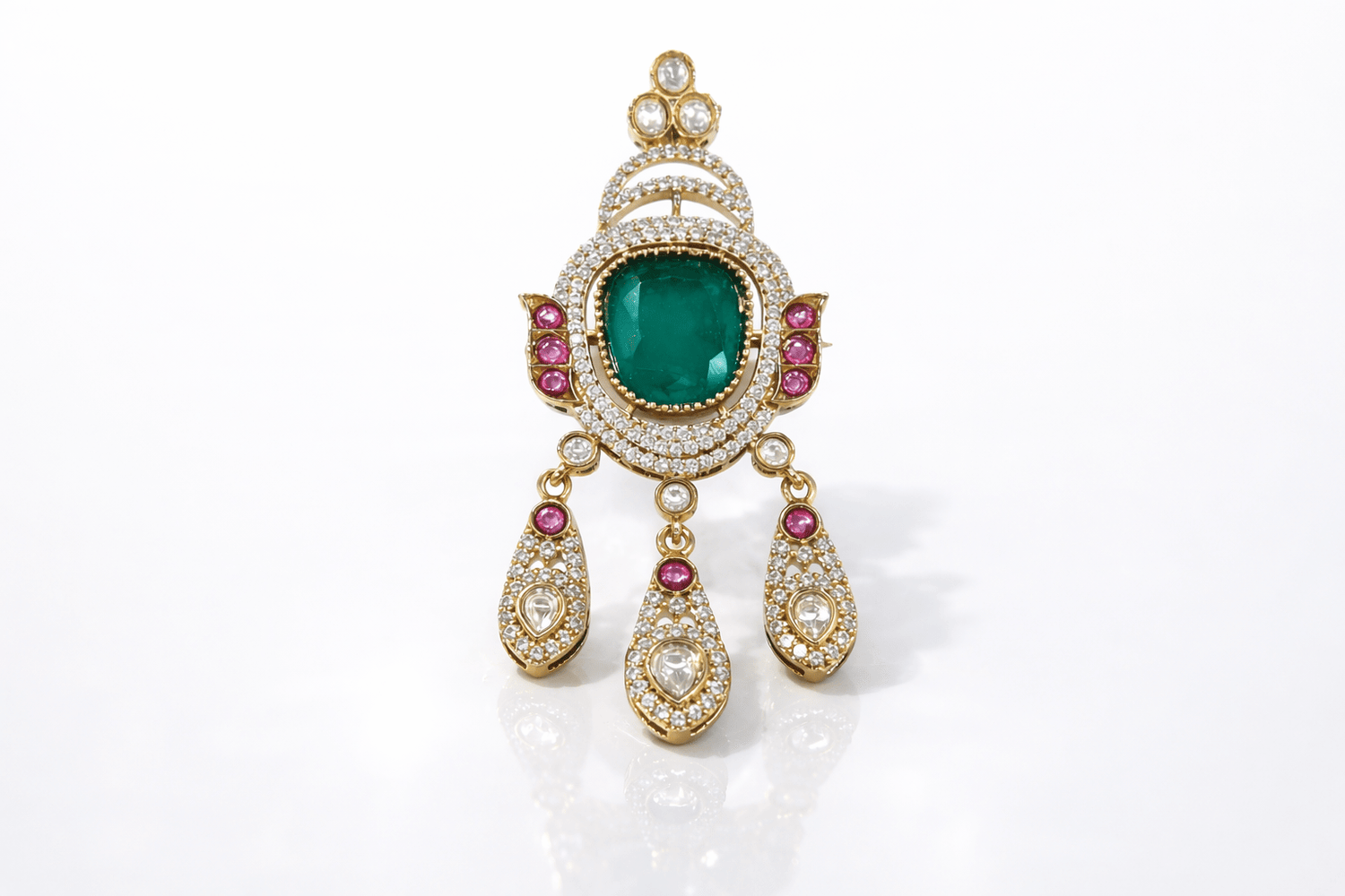 Kundan brooch 02305 - KRISHNA'S SWETA JEWELLERY