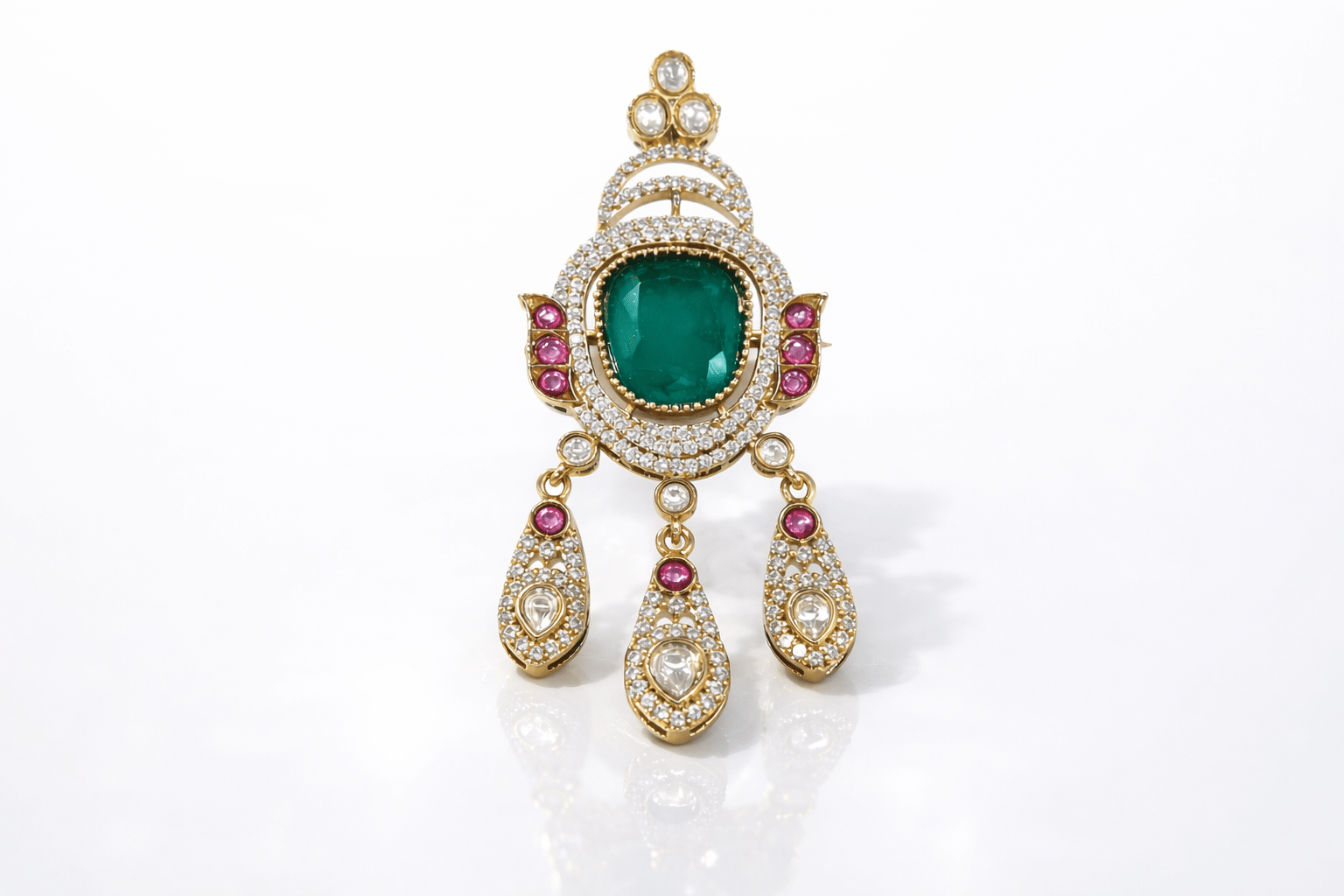 Kundan brooch 02305 - KRISHNA'S SWETA JEWELLERY