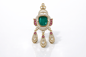 Kundan brooch 02305 - KRISHNA'S SWETA JEWELLERY