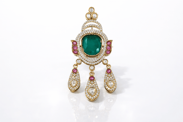 Kundan brooch 02305 - KRISHNA'S SWETA JEWELLERY
