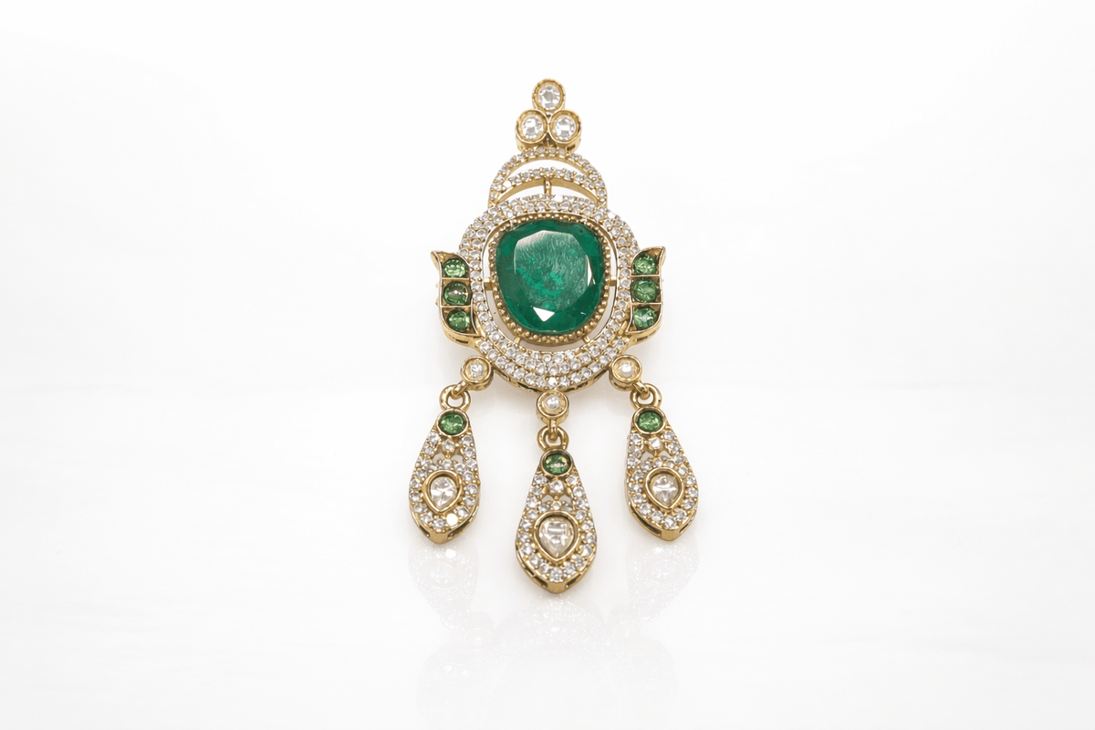 Kundan brooch 02305 - KRISHNA'S SWETA JEWELLERY