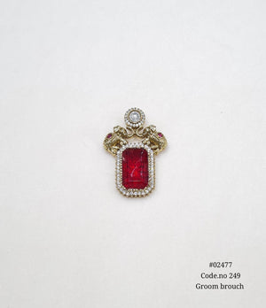 Kundan brooch 02477 - KRISHNA'S SWETA JEWELLERY