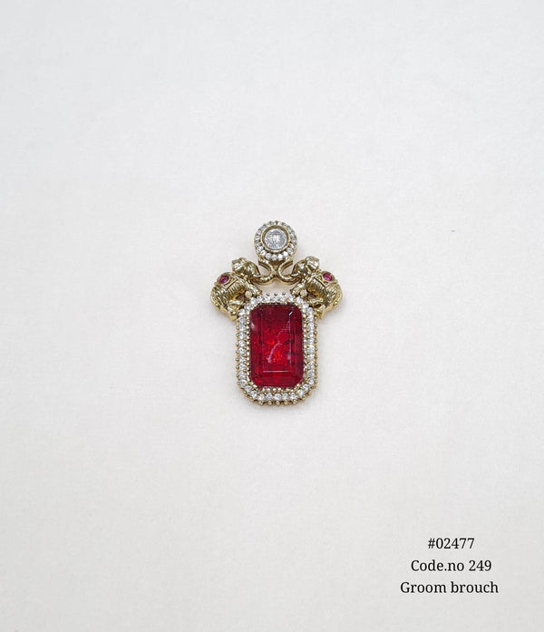 Kundan brooch 02477 - KRISHNA'S SWETA JEWELLERY
