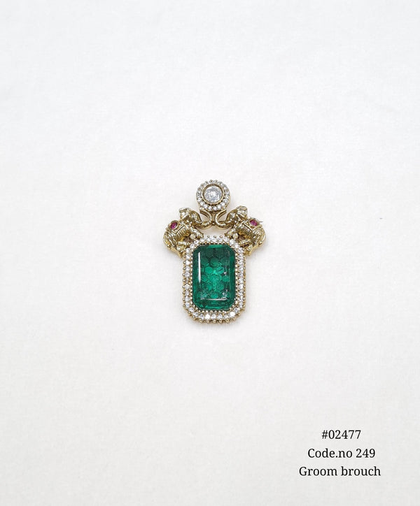 Kundan brooch 02477 - KRISHNA'S SWETA JEWELLERY