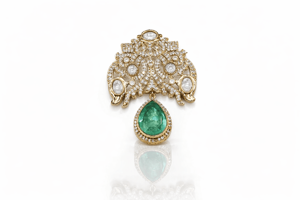 Kundan brooch 03043 - KRISHNA'S SWETA JEWELLERY