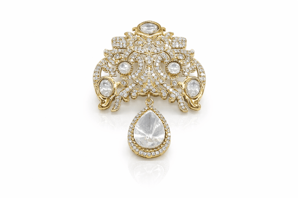 Kundan brooch 03043 - KRISHNA'S SWETA JEWELLERY