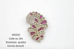 Kundan Brooch 03935 - KRISHNA'S SWETA JEWELLERY