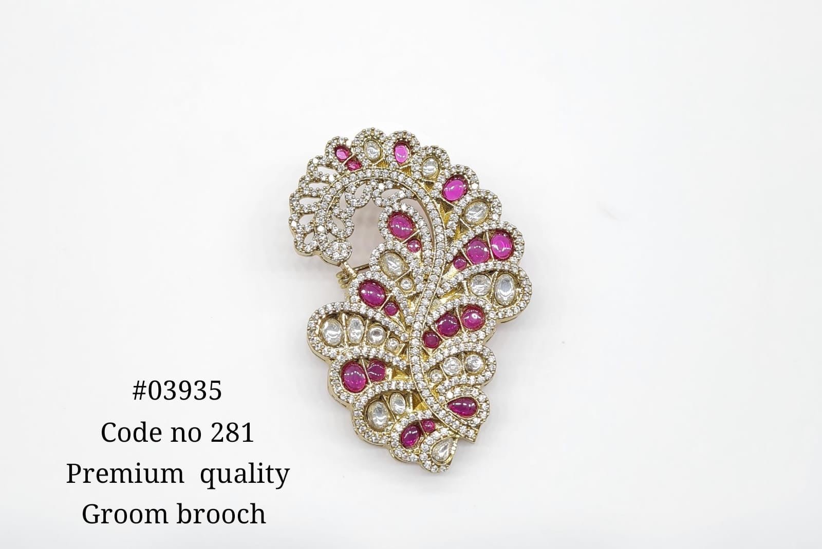 Kundan Brooch 03935 - KRISHNA'S SWETA JEWELLERY