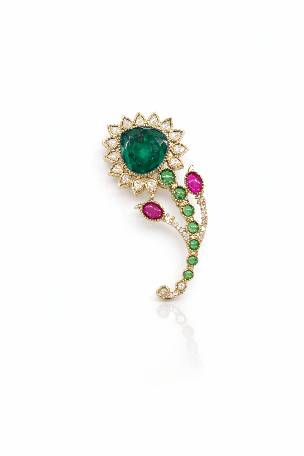 Kundan Brooch 04459 - KRISHNA'S SWETA JEWELLERY