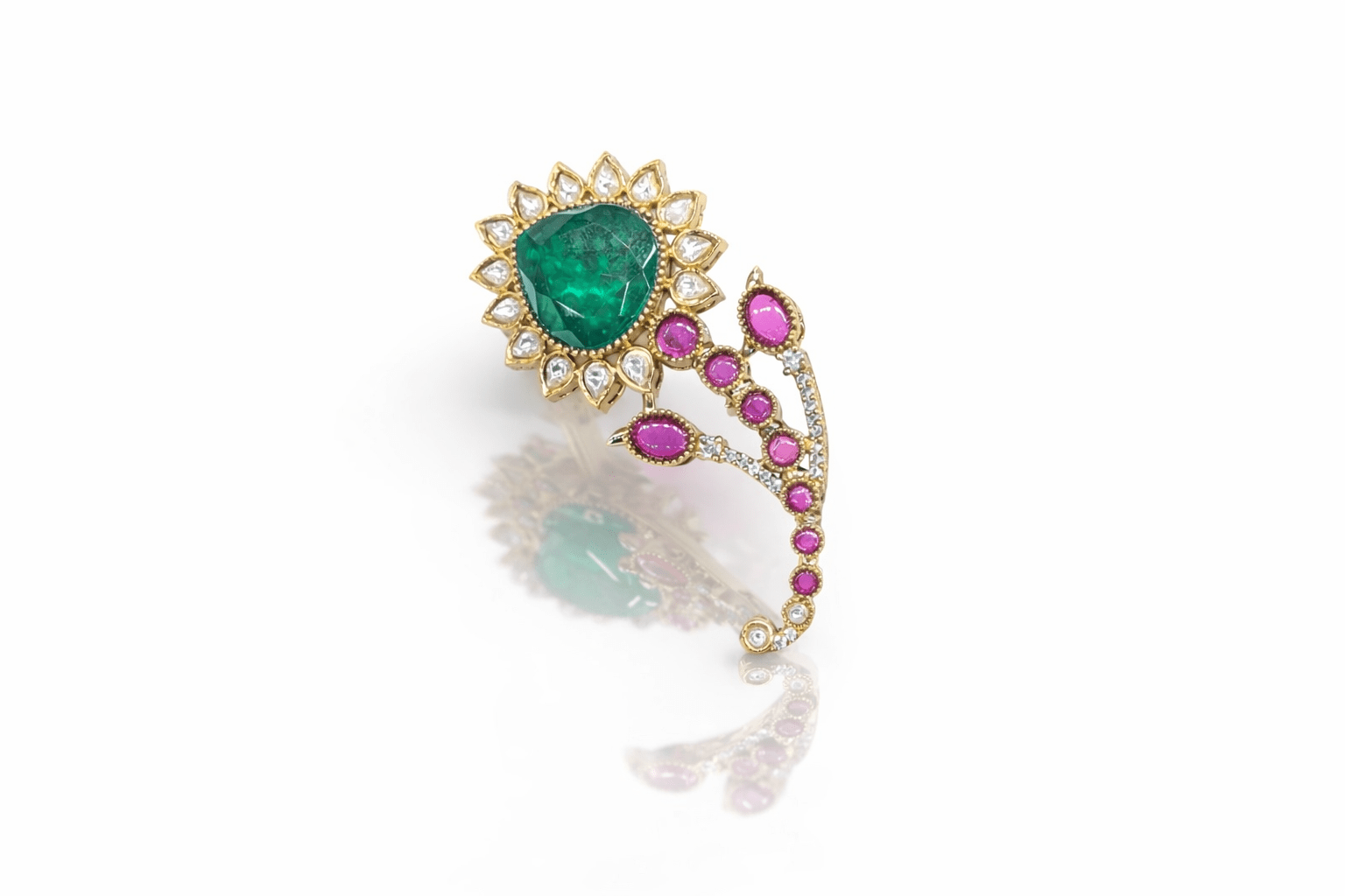 Kundan Brooch 04459 - KRISHNA'S SWETA JEWELLERY