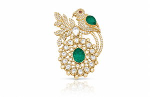 Kundan Brooch 04460 - KRISHNA'S SWETA JEWELLERY