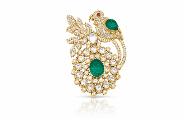 Kundan Brooch 04460 - KRISHNA'S SWETA JEWELLERY