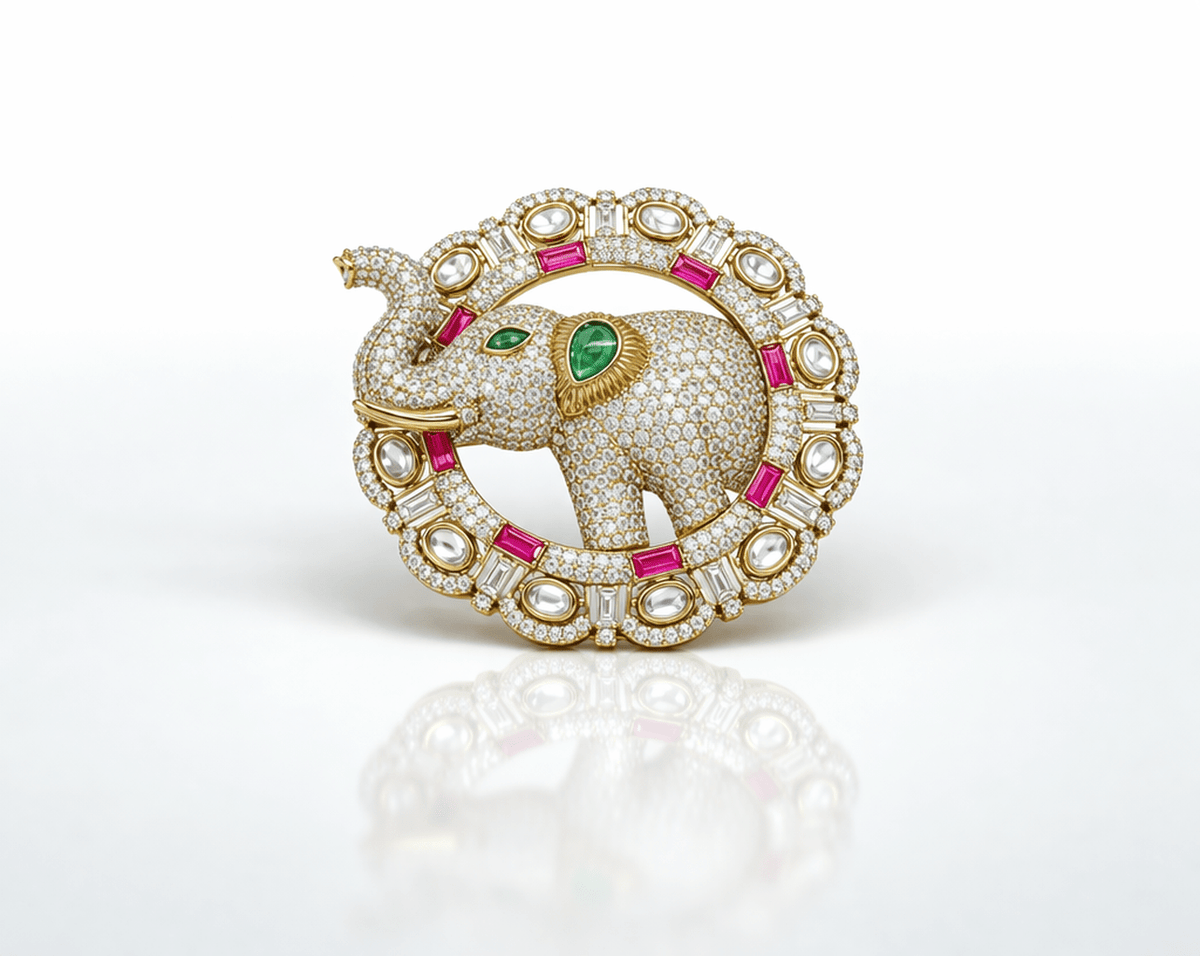Kundan Brooch 06012 - KRISHNA'S SWETA JEWELLERY