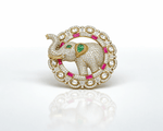 Kundan Brooch 06012 - KRISHNA'S SWETA JEWELLERY