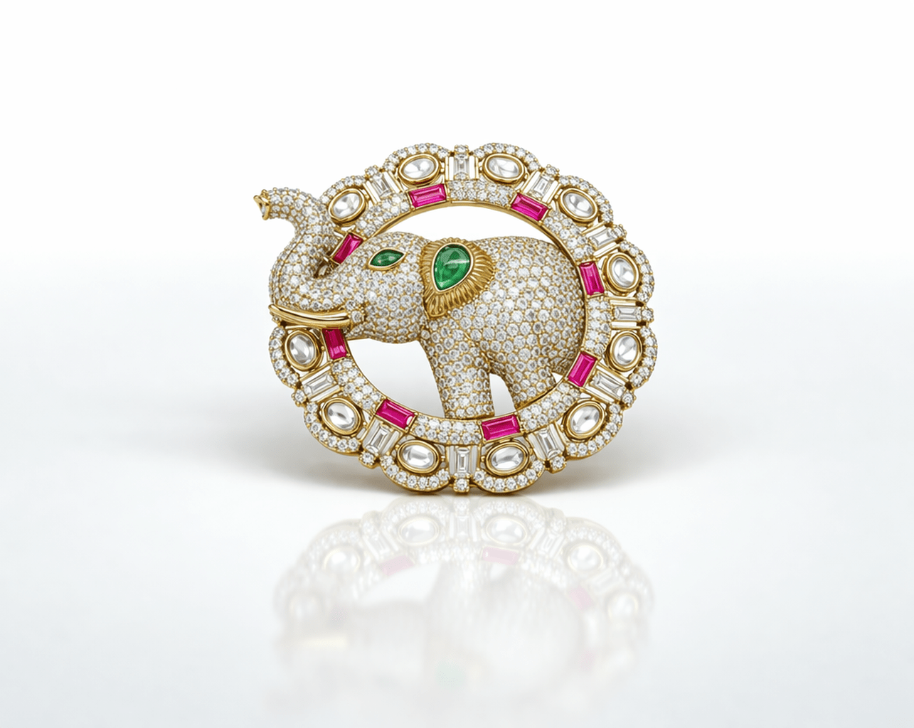Kundan Brooch 06012 - KRISHNA'S SWETA JEWELLERY